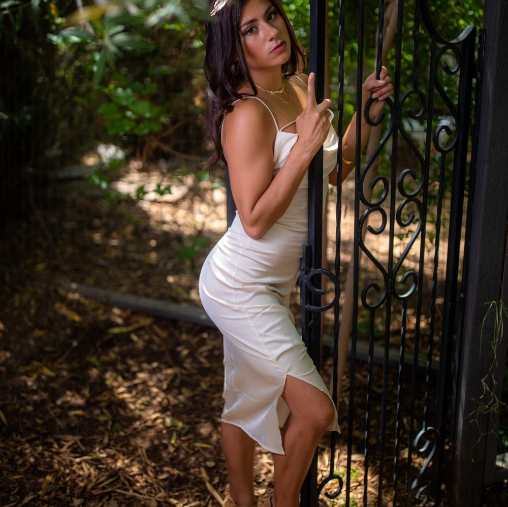 Silky gold dress